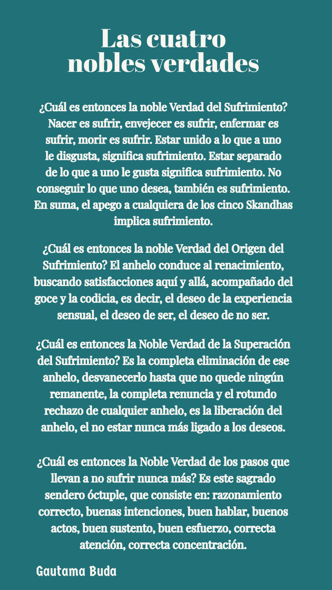 Las cuatro nobles verdades de Buda